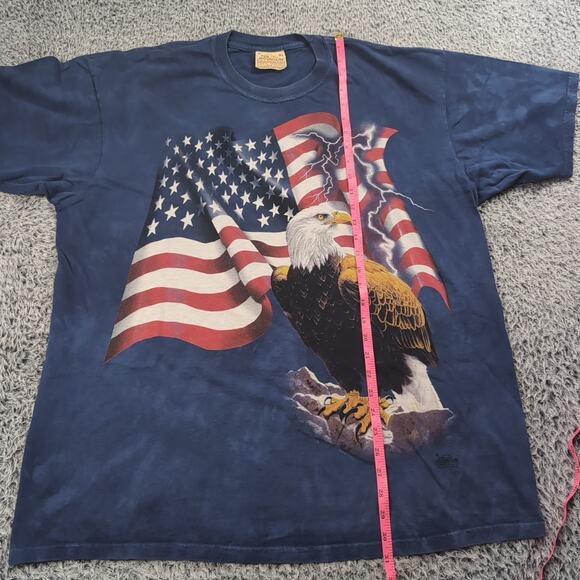 Vintage The Mountain Shirt Adult Extra Large Blue USA Flag Patriotic Graphic Tee - Picture 4 of 6